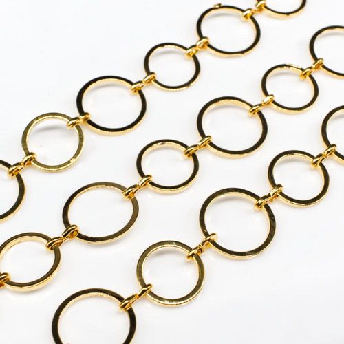 Gold Plated Chain Ring 12mm & 10mm 1 metre for jewellery making