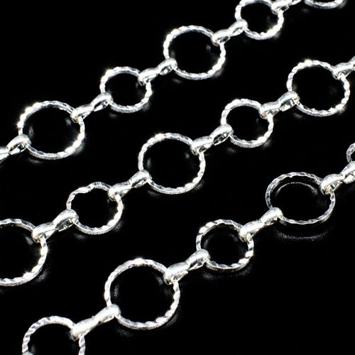 Silver Plated Chain Etched Ring 10mm & 8mm 1 metre for jewellery making