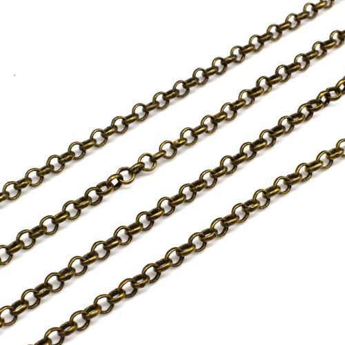 Chain Bronze Plated Rolo 4mm 1 metre for jewellery making