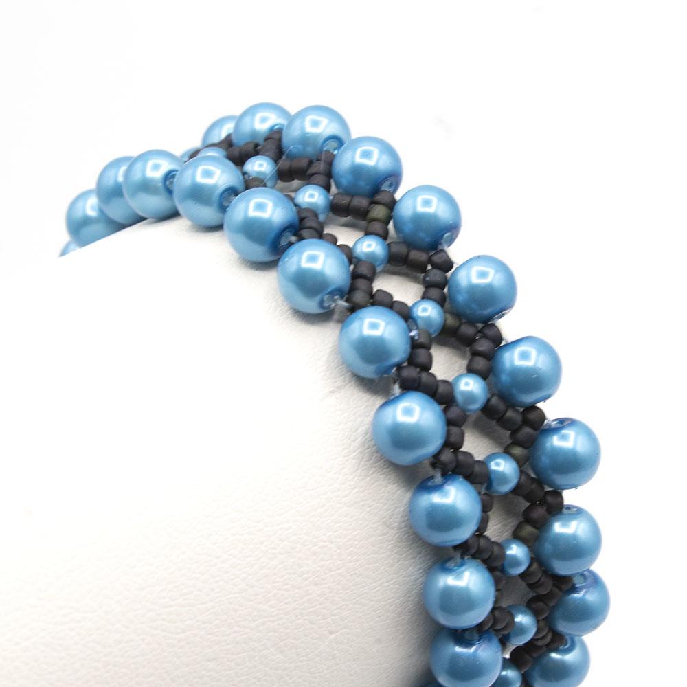 Serenity Bracelet nebula blue bracelet making kit — DIY set with beads and instructions for creating handmade jewelry