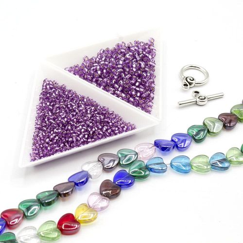 Valentina Necklace grape necklace making kit — DIY set with beads and instructions for creating handmade jewelry