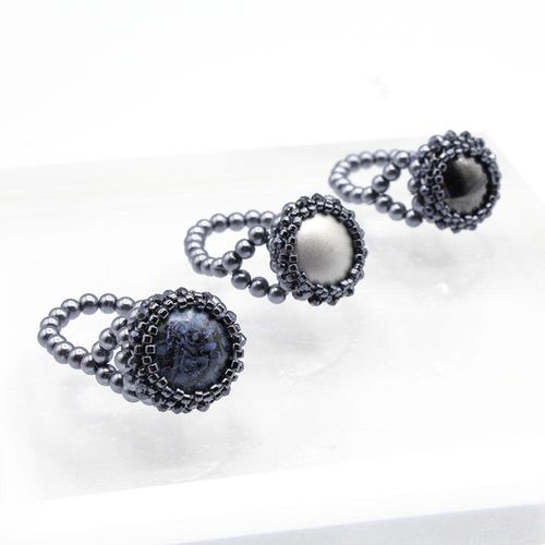 BC 2023 WK 6: Par Puca Bling Ring Metallic Hematite 14mm 3pcs for jewellery making