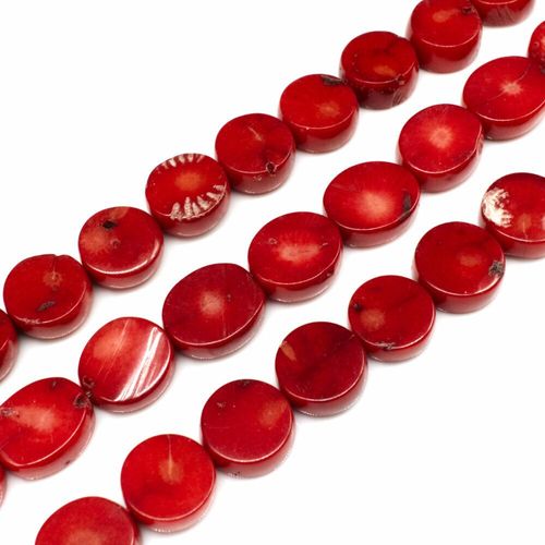 14mm resin druzy bead disc 14mm disc red 15" string — sparkling cabochon-style stone ideal for jewelry making, pendants, and craft designs