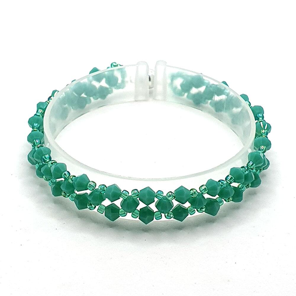 Marianna Bracelet teal opaque bracelet making kit — DIY set with beads and instructions for creating handmade jewelry