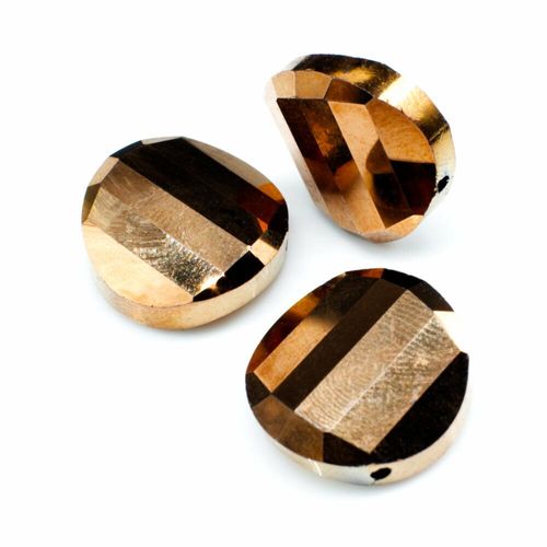 18mm crystal beads bronze plate, pack of 6 — faceted for jewelry making and beadwork