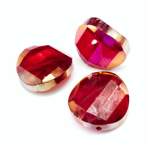 18mm crystal beads dark red ab, pack of 6 — AB finish, faceted for jewelry making and beadwork