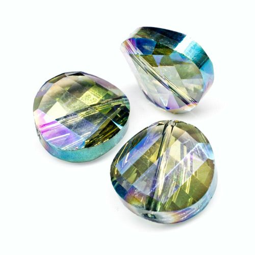 18mm crystal beads electric green, pack of 6 — faceted for jewelry making and beadwork