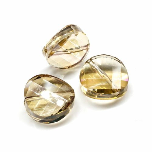 14mm crystal beads champagne rainbow, pack of 8 — faceted for jewelry making and beadwork