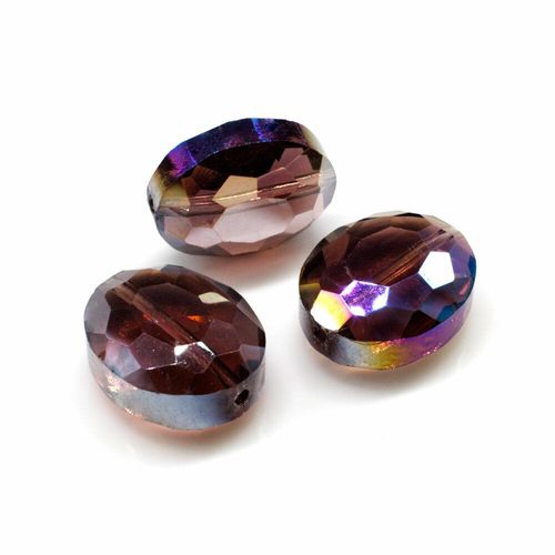 16mm crystal beads amethyst rainbow, pack of 8 — faceted for jewelry making and beadwork