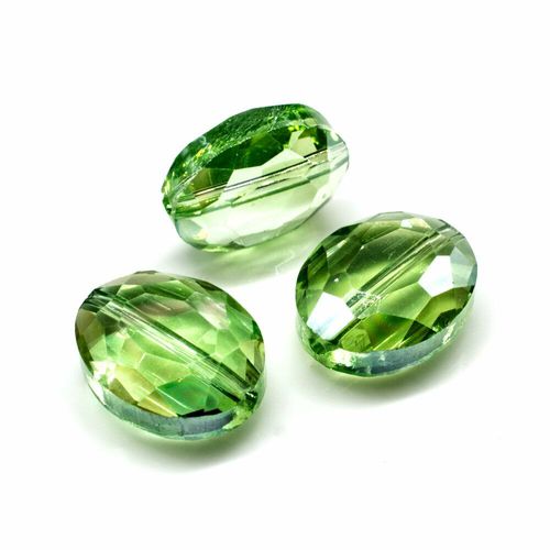 16mm crystal beads lime ab, pack of 8 — AB finish, faceted for jewelry making and beadwork