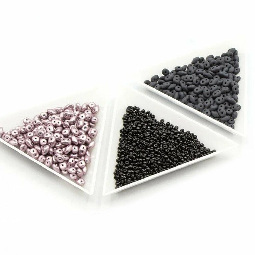 BC 2023 WK 11 : SuperDuo Bracelet Charcoal Pink 5x2mm for jewellery making