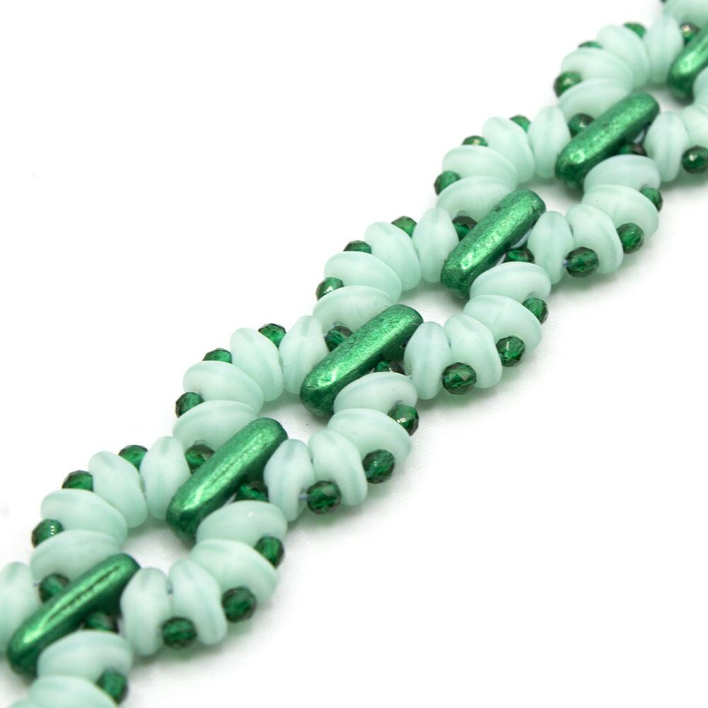 Marguerite Bracelet Makes 2 teal rainbow bracelet making kit — DIY set with beads and instructions for creating handmade jewelry