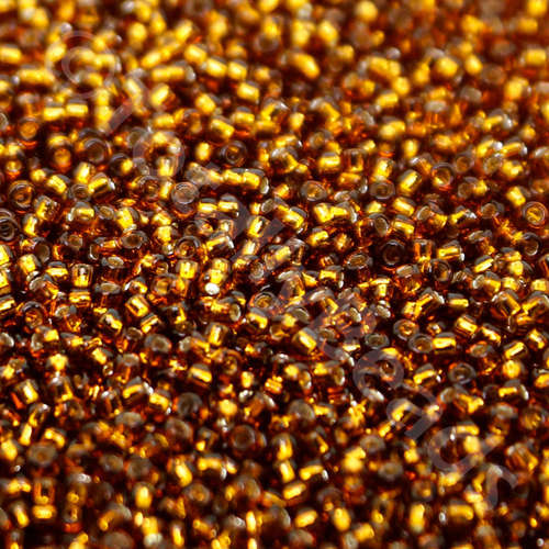 Toho Size 15 Seed Beads 10g - Silver Lined Smoky Topaz