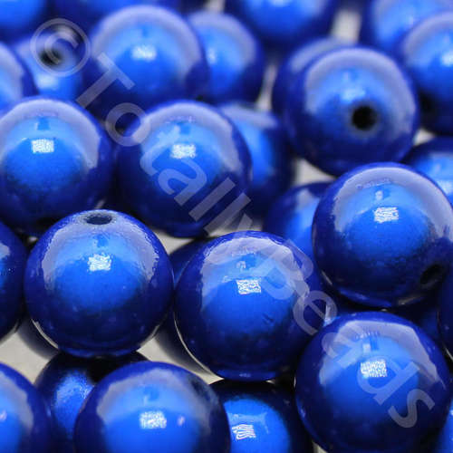 16mm Miracle acrylic round beads 16mm round royal blue 10pcs — pack of 10, reflective 3D-effect beads ideal for jewelry making, crafts, a…