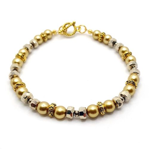Zeena Bracelet antique gold bracelet making kit — DIY set with beads and instructions for creating handmade jewelry