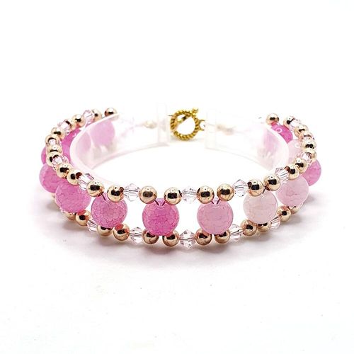 Cracked Earth 3 Bracelets rosey bloom bracelet making kit — DIY set with beads and instructions for creating handmade jewelry