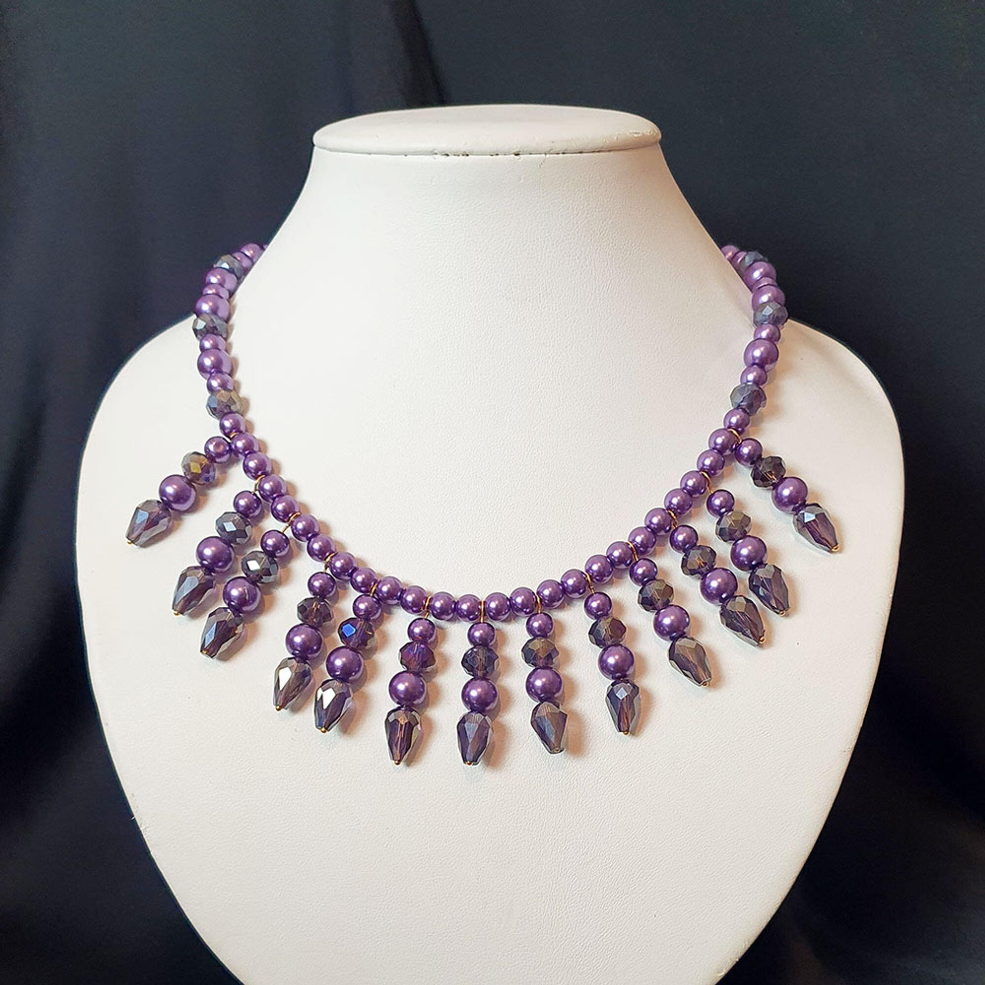 Skye Necklace purple rainbow necklace making kit — DIY set with beads and instructions for creating handmade jewelry