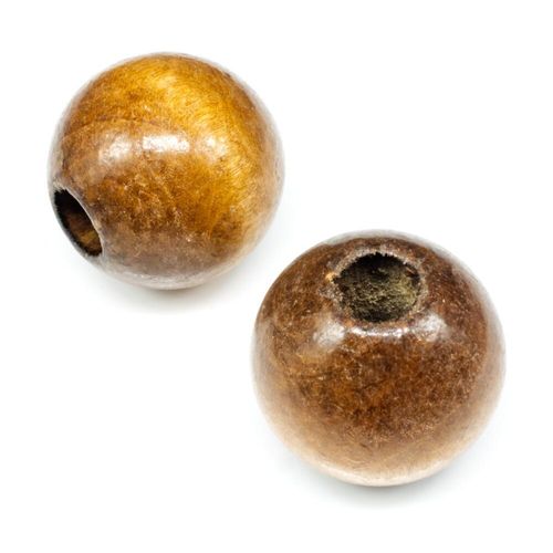 Wooden Bead Round 29mm Brown 4pc 4 Pieces for jewellery making