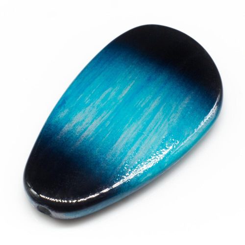 Acrylic Colourful Brush Flat Nugget Bead 55mm 1pc Turquoise for jewellery making