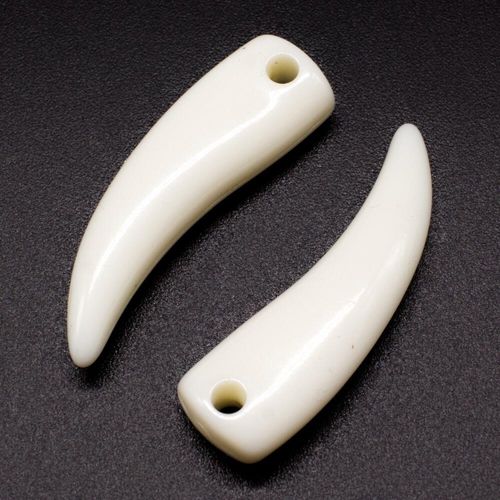 Acrylic Claw Charm Pendant 39mm 8pcs Ivory for jewellery making