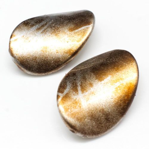 Acrylic Twisted Oval Beads 35mm 8pcs Gold Spray for jewellery making