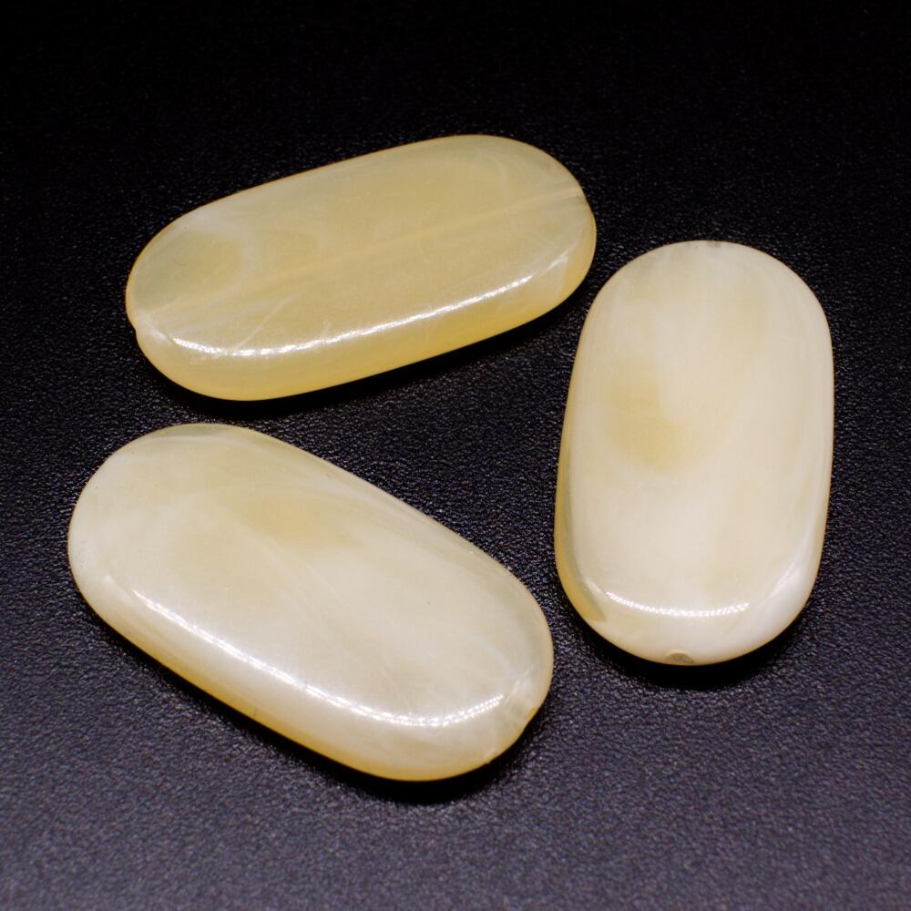 Acrylic Swirl Flat Oval 28mm 10pcs Ivory for jewellery making