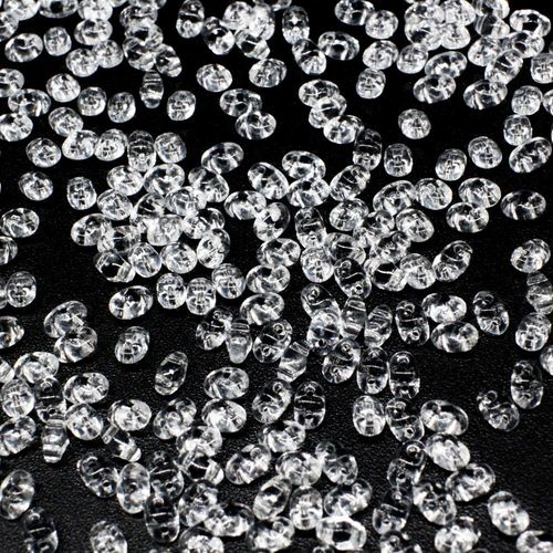 2x4mm 5g Czech glass Rulla beads crystal — two-hole beads for jewelry making and bead weaving