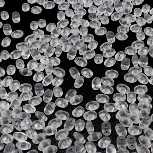2x4mm 5g Czech glass Rulla beads matte crystal — two-hole beads for jewelry making and bead weaving