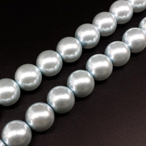 Glass Pearl Round Beads 12mm Powder Blue for jewellery making