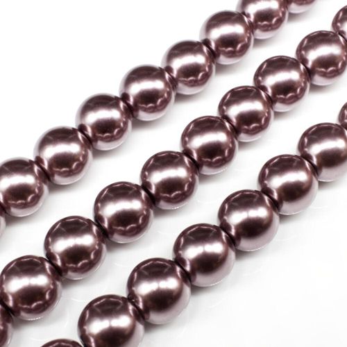 Glass Pearl Round Beads 10mm Mink for jewellery making