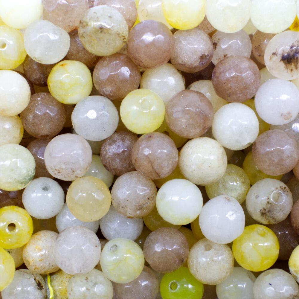 Dyed Jade 8mm Facet Round Beads Mix 45pc Sahara pack of 8 for jewellery making