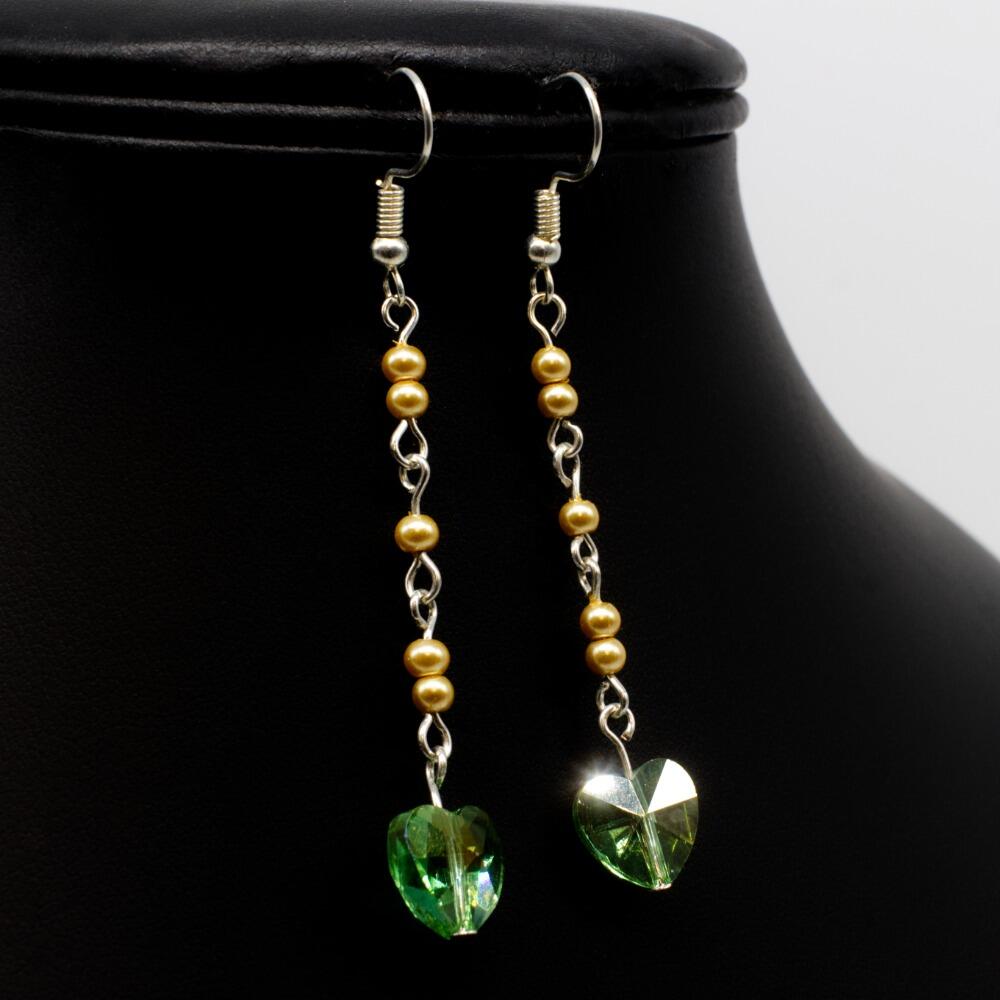 Mina Heart Crystal Drop Earrings Bundle earring making kit — DIY set with beads and instructions for creating handmade jewelry