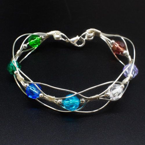 Zara Crystal Bracelet silver bracelet making kit — DIY set with beads and instructions for creating handmade jewelry