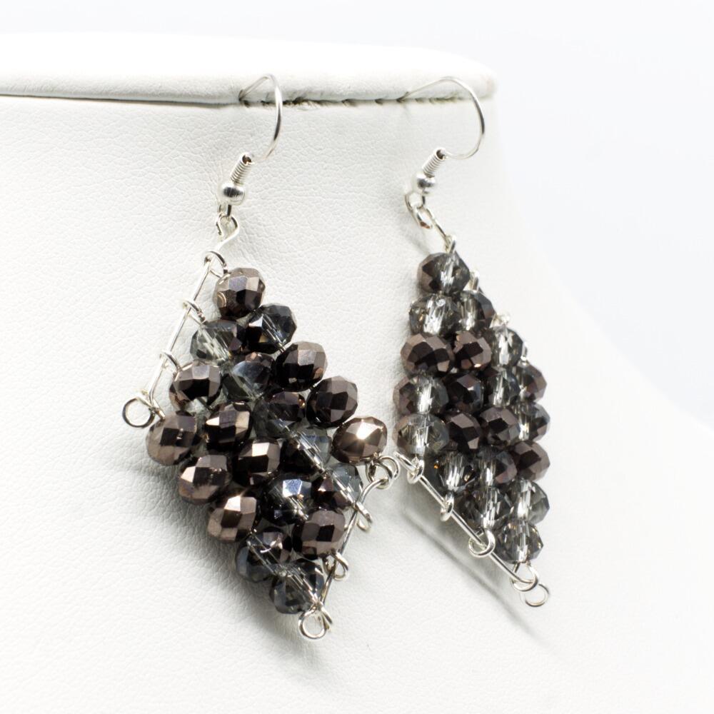Hallie Earrings black diamond earring making kit — DIY set with beads and instructions for creating handmade jewelry