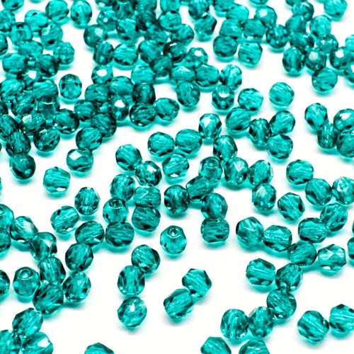 4mm Czech glass fire polished faceted beads dark teal — pack of 100, high-quality faceted beads perfect for jewelry making and beadwork p…