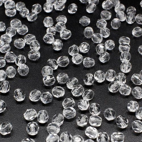 4mm Czech glass fire polished faceted beads crystal — pack of 100, high-quality faceted beads perfect for jewelry making and beadwork pro…