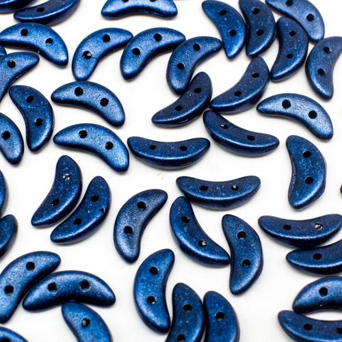 10mm Czech glass glass beads metallic suede dark blue — pack of 7, high-quality two-hole beads ideal for jewelry making, bead weaving, an…