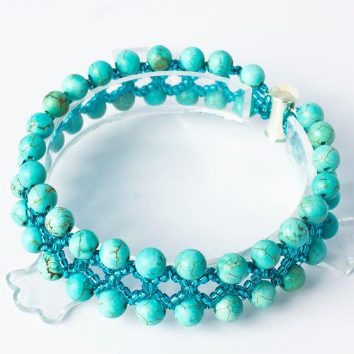 Serenity Gemstone Bracelet turquoise howlite bracelet making kit — DIY set with beads and instructions for creating handmade jewelry