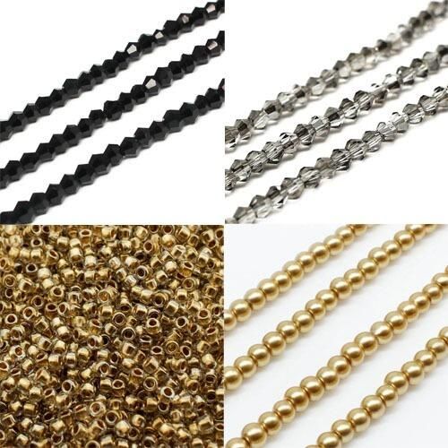 BC 2023 WK 45 Diagonal Square Stitch Bracelets Smoke Gold 3mm for jewellery making