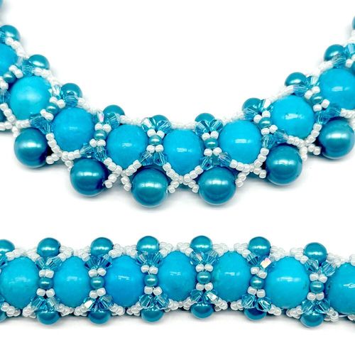 Premium Hugs & Kisses Jewellery Set blue howlite jewelry making kit — DIY set with beads and instructions for creating handmade jewelry