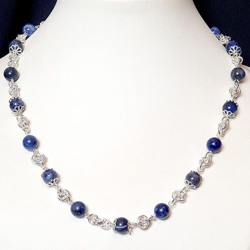 Stephanie Gemstone Jewelley sodalite jewelry making kit — DIY set with beads and instructions for creating handmade jewelry