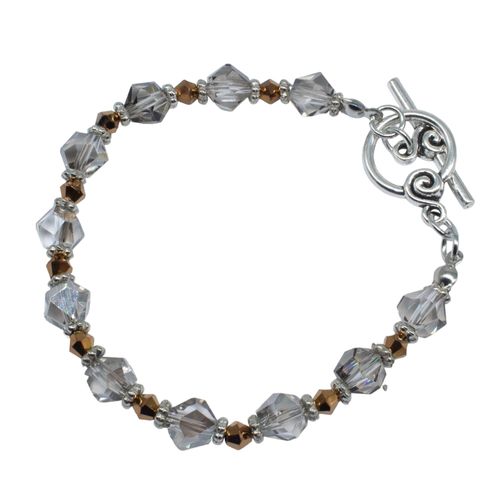 Crystal Nugget Bracelets Makes 3 silver dust with silver bracelet making kit — DIY set with beads and instructions for creating handmade…