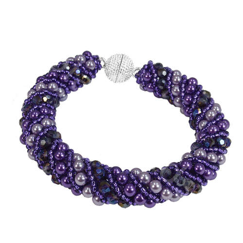 Russian Spiral 2 Necklace Bracelet amethyst fusion bracelet making kit — DIY set with beads and instructions for creating handmade jewelry