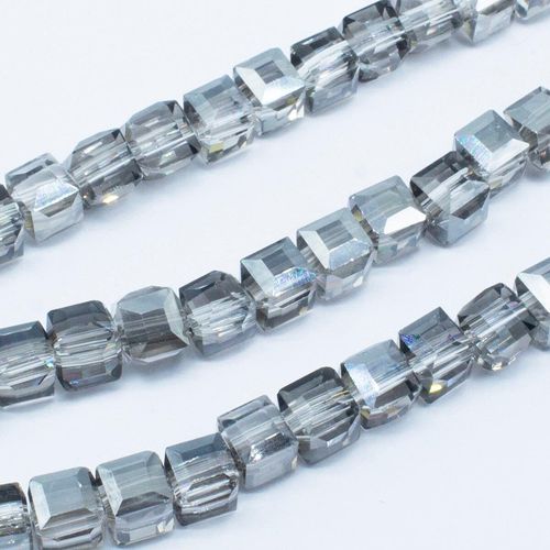 4mm crystal beads silver dust 16" — plated finish, ideal for jewelry making and beadwork