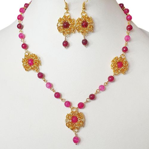 Boudicca Chainmaille Jewellery gold jewelry making kit — DIY set with beads and instructions for creating handmade jewelry