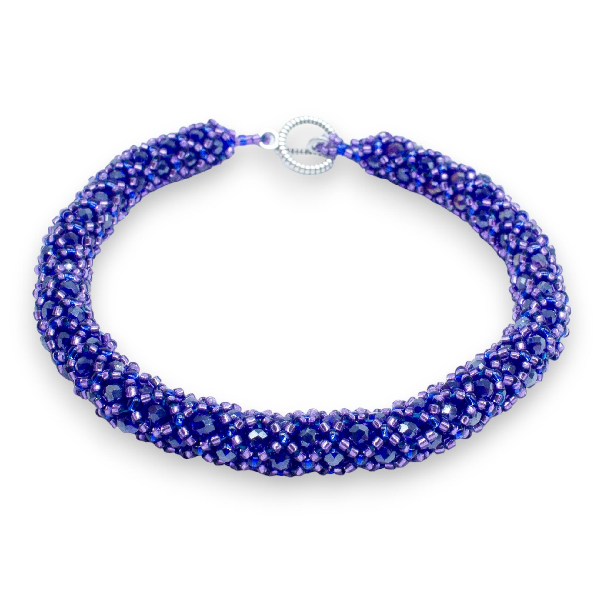 Letizia Crystal Jewellery Makes 2 royal purple jewelry making kit — DIY set with beads and instructions for creating handmade jewelry