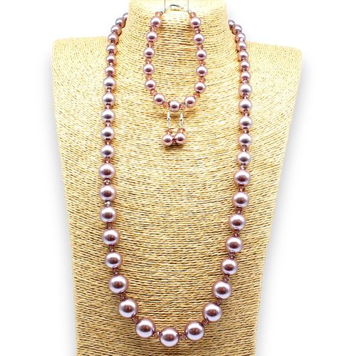 Graduated Pearl & Crystal Jewellery mink jewelry making kit — DIY set with beads and instructions for creating handmade jewelry
