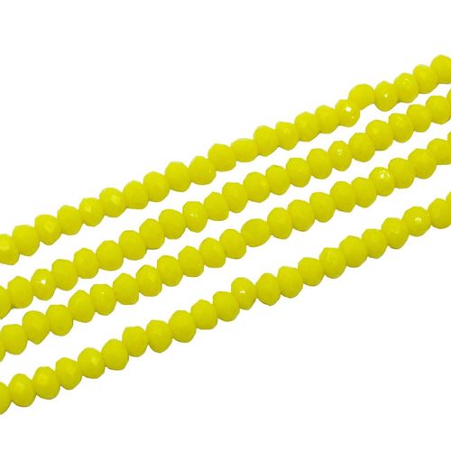 3.5mm crystal beads opaque yellow, pack of 150 — faceted for jewelry making and beadwork