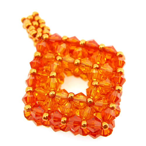 Crystal Bicone Diamond Pendant sunset jewelry making kit — DIY set with beads and instructions for creating handmade jewelry