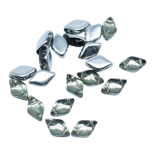8x5mm 10g Czech glass Rulla beads black diamond — two-hole beads for jewelry making and bead weaving